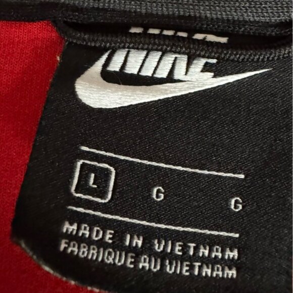 Nike Tech Fleece Men Large University Red White Zippered Hoodie Hooded Jacket - Picture 5 of 13